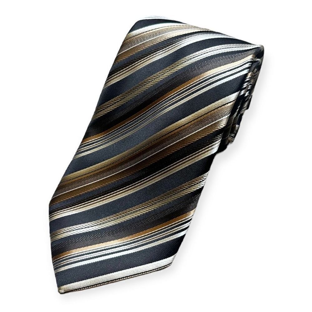 Covington Neck Tie Men's Brown Striped Satin Pointed